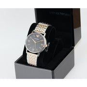 Shop Authentic Emporio Armani Kappa Quartz Black Dial Two Tone Mesh Bracelet Watch For Men - AR11228 - Luxxuri