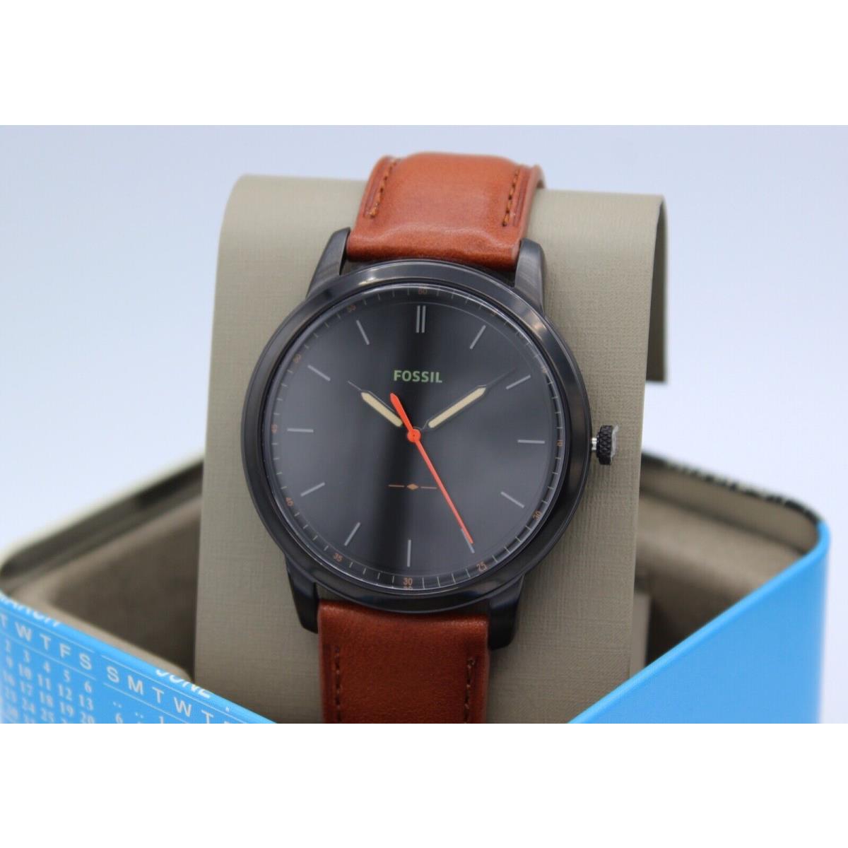 Shop Authentic Fossil The Minimalist Black Dial Brown Leather Strap Watch for Men - FS5305 - Luxxuri
