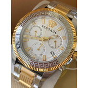  Shop Authentic Versace Greca Action Chronograph Quartz Silver Dial Two Tone Steel Strap Watch for Men - VE3J00522 - Luxxuri