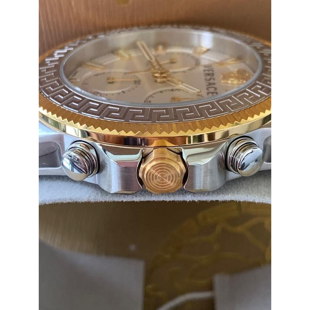  Shop Authentic Versace Greca Action Chronograph Quartz Silver Dial Two Tone Steel Strap Watch for Men - VE3J00522 - Luxxuri