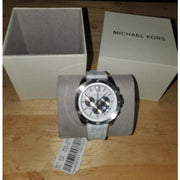  Shop Authentic Michael Kors Brecken Chronograph Silver Dial White Leather Strap Watch For Men - MK8949 - Luxxuri