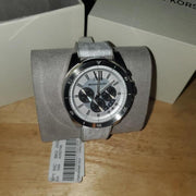 Shop Authentic Michael Kors Brecken Chronograph Silver Dial White Leather Strap Watch For Men - MK8949 - Luxxuri