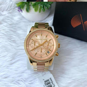 Shop Authentic Michael Kors Ritz Chronograph Rose Dial Two Tone Steel Strap Watch for Women - MK6475 - Luxxuri
