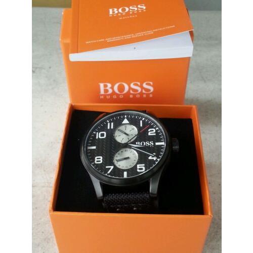  Shop Authentic Hugo Boss Aeroliner Maxx Quartz Black Dial Black Nylon Strap Watch For Men - HB1513086 - Luxxuri