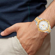  Shop Authentic Versace Hellenyium GMT Silver Dial Two Tone Steel Strap Watch for Men - V11030015 - Luxxuri