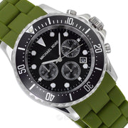  Shop Authentic Michael Kors Everest Chronograph Black Dial Green Silicone Strap Watch For Men - MK8981 - Luxxuri