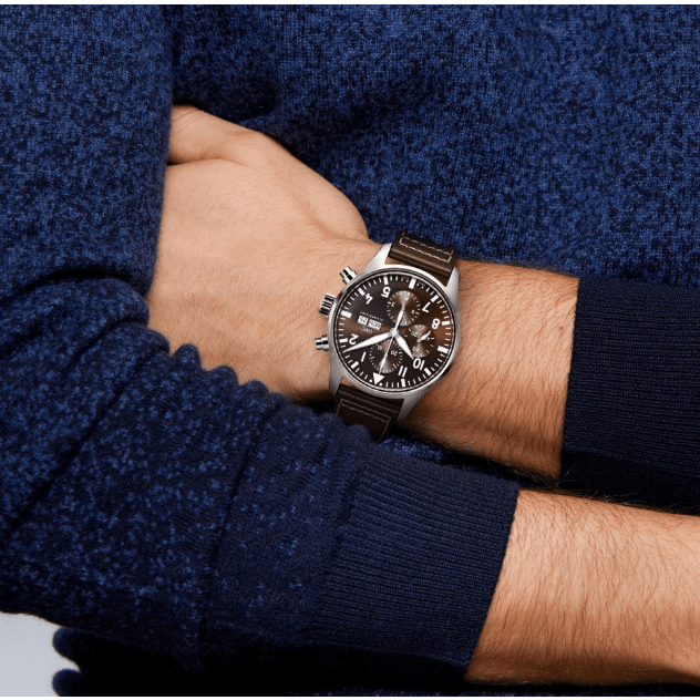  Shop Authentic IWC Pilot's Watch Chronograph Edition Brown Dial Brown Leather Strap Watch for Men - IW377713 - Luxxuri