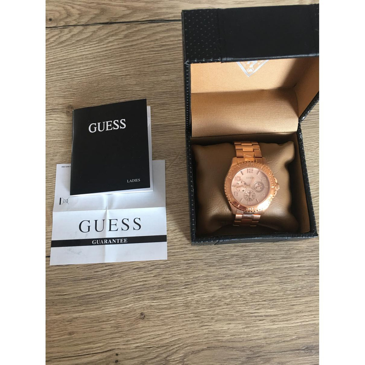  Shop Authentic Guess BFF Multifunction Rose Gold Dial Rose Gold Steel Strap Watch for Women - W0231L4 - Luxxuri