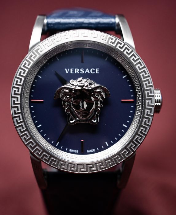  Shop Authentic Versace Palazzo Empire Blue Dial Blue Leather Strap Watch for Men - VERD00118 - Luxxuri