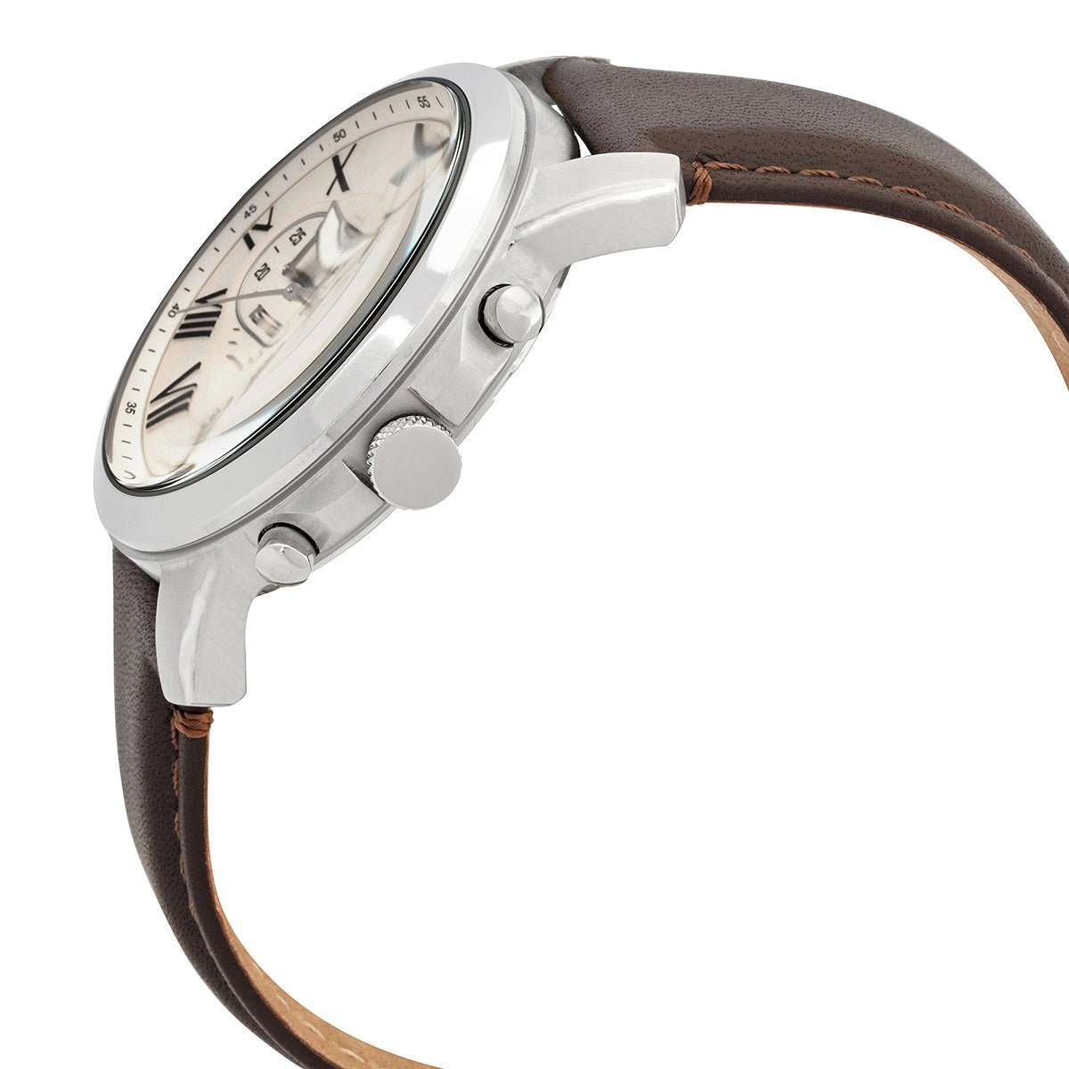  Shop Authentic Fossil Grant Chronograph White Dial Brown Leather Strap Watch for Men - FS4735 - Luxxuri