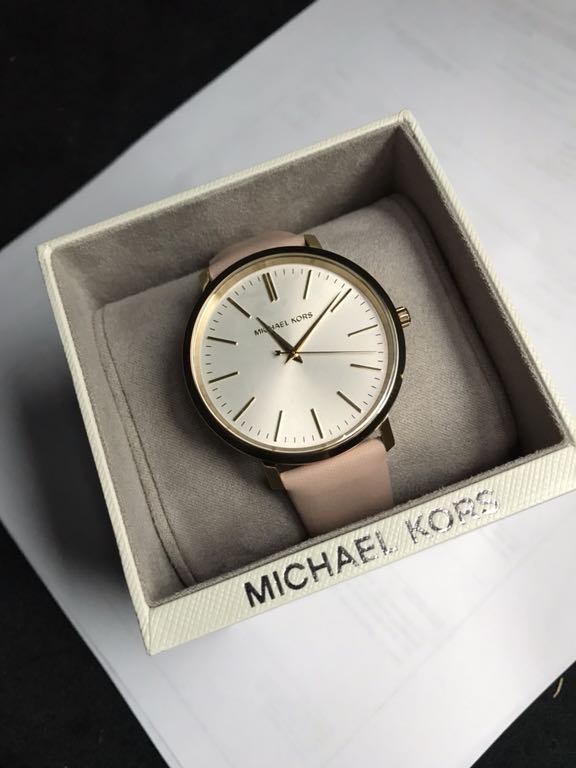  Shop Authentic Michael Kors Jaryn Quartz Gold Dial Pink Leather Strap Watch For Women - MK2471 - Luxxuri