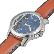  Shop Authentic Fossil Grant Twist Multifunction Blue Dial Brown Leather Strap Watch for Men - ME1161 - Luxxuri