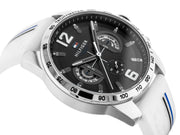  Shop Authentic Tommy Hilfiger Multifunction Black Dial White Rubber Strap Watch for Men - 1791475 - Luxxuri