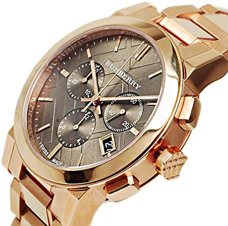  Shop Authentic Burberry The City Grey Dial Rose Gold Steel Strap Unisex Watch - BU9754 - Luxxuri