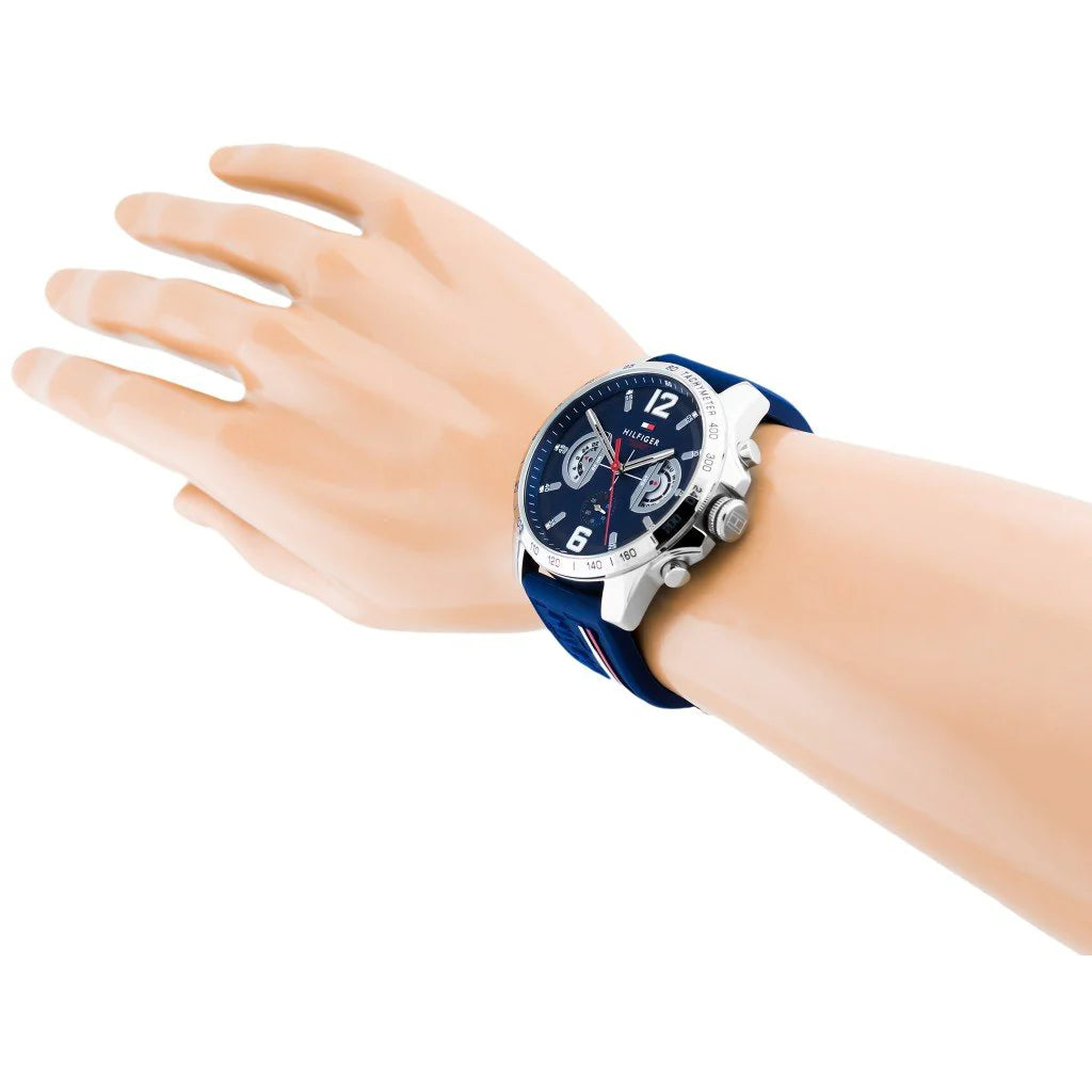  Shop Authentic Tommy Hilfiger Decker Blue Dial Blue Rubber Strap Watch for Men - 1791476 - Luxxuri
