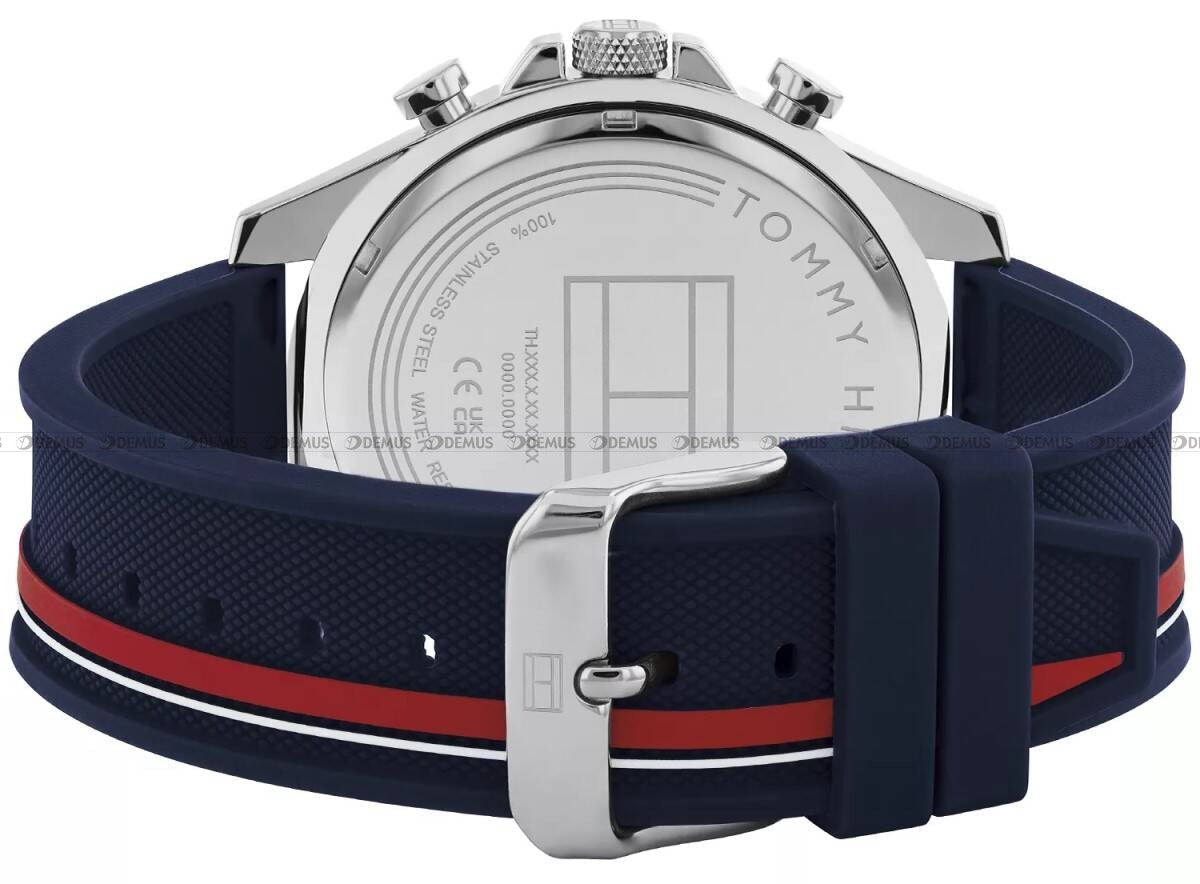  Shop Authentic Tommy Hilfiger Clark Chronograph Blue Dial Black Leather Strap Watch For Men - 1792083 - Luxxuri