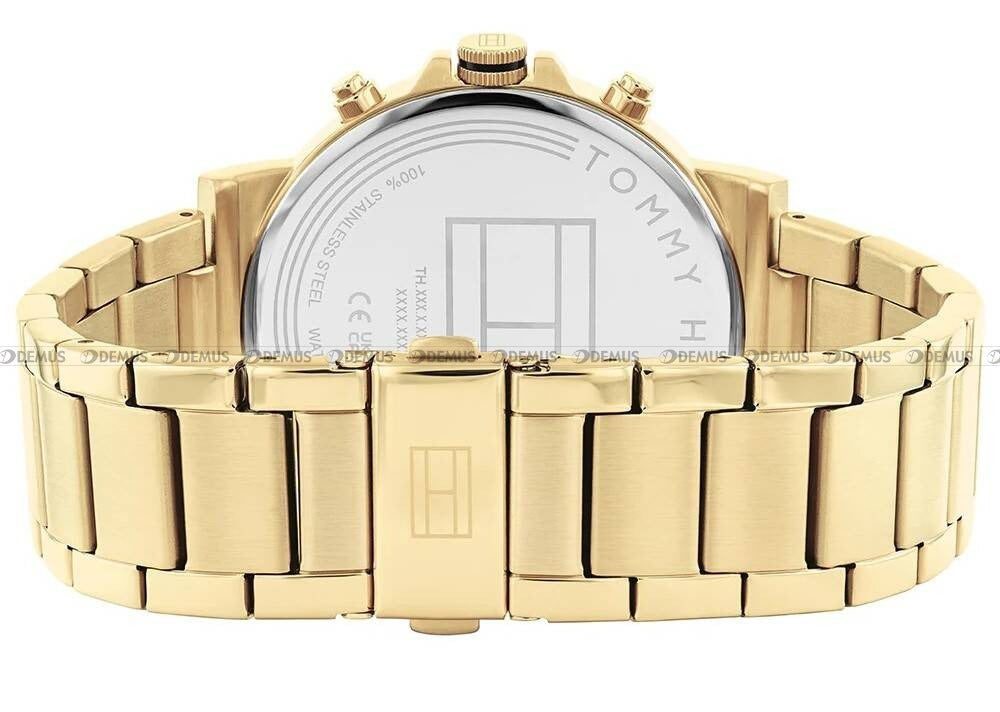  Shop Authentic Tommy Hilfiger Tyson Chronograph Gold Dial Gold Steel Strap Watch For Men - 1710611 - Luxxuri