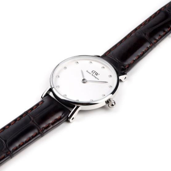  Shop Authentic Daniel Wellington York White Dial Brown Leather Strap Watch For Women - DW00100069 - Luxxuri