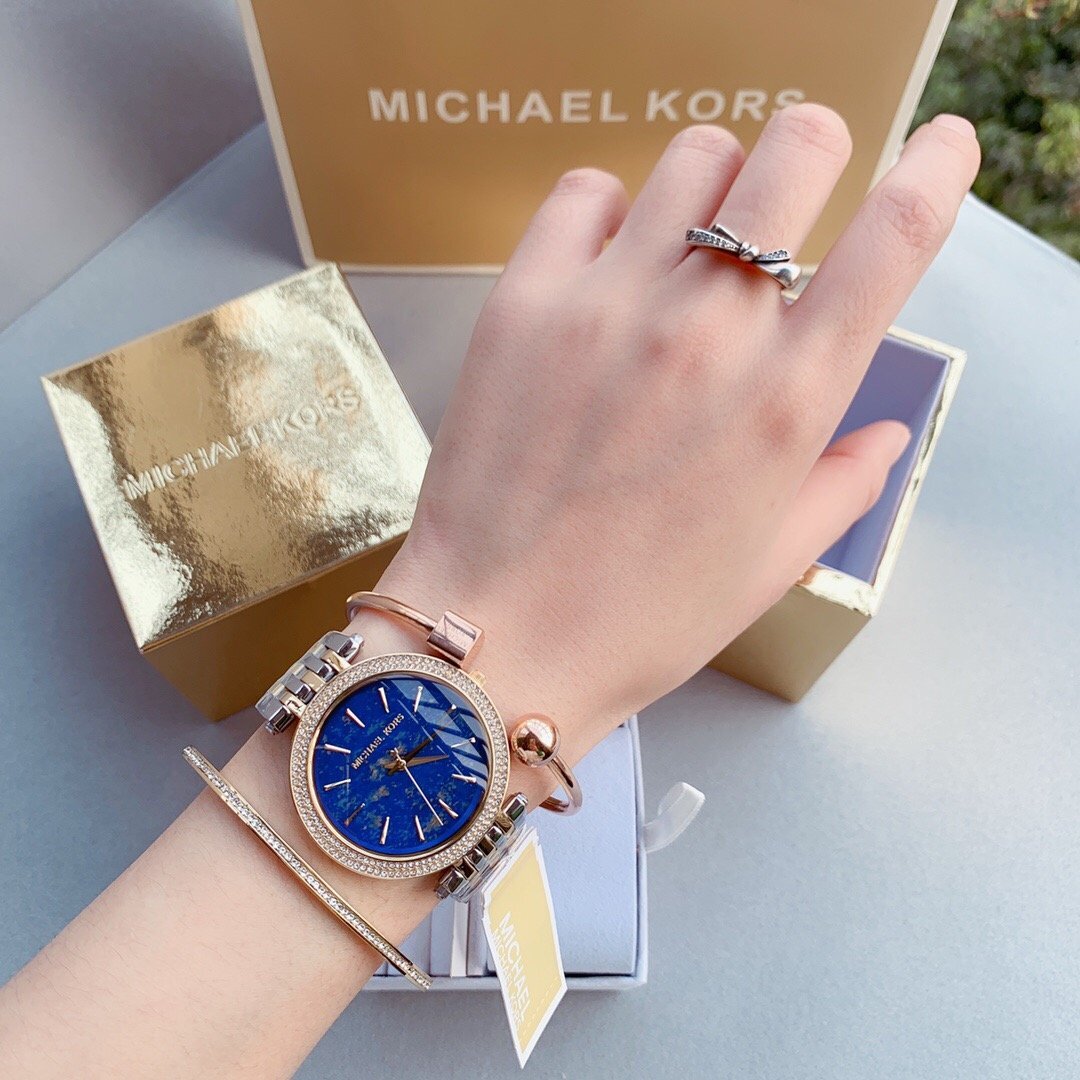  Shop Authentic Michael Kors Darci Quartz Blue Dial Two Tone Steel Strap Watch For Women - MK3401 - Luxxuri
