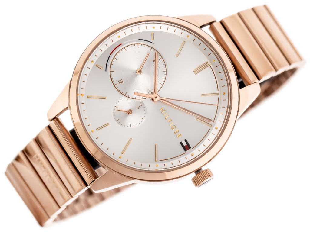  Shop Authentic Tommy Hilfiger Brooke Silver Dial Rose Gold Steel Strap Watch for Women - 1782021 - Luxxuri