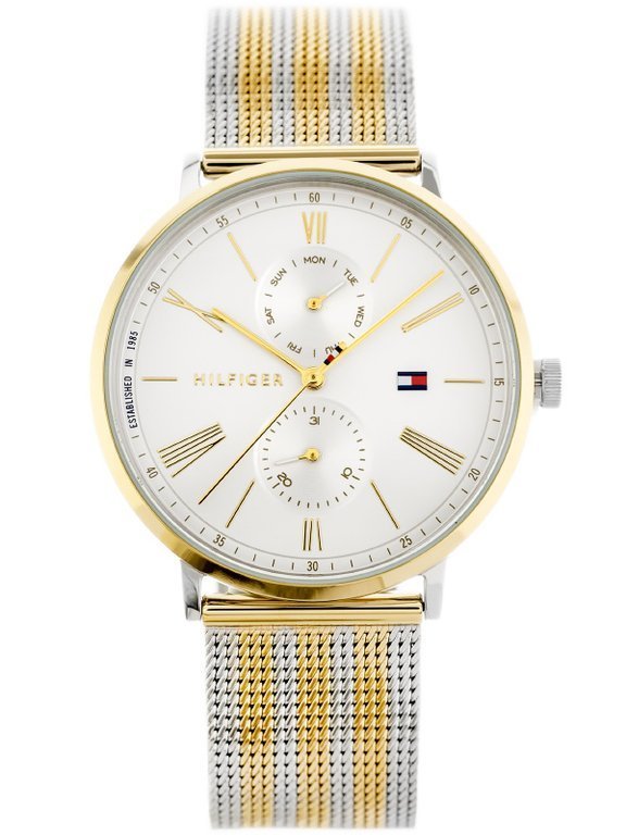  Shop Authentic Tommy Hilfiger Jenna Quartz White Dial Two Tone Mesh Bracelet Watch for Women  - 1782074 - Luxxuri