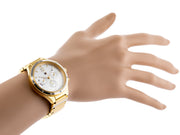  Shop Authentic Tommy Hilfiger Eve Chronograph Quartz White Dial Gold Steel Strap Watch For Women - 1782278 - Luxxuri