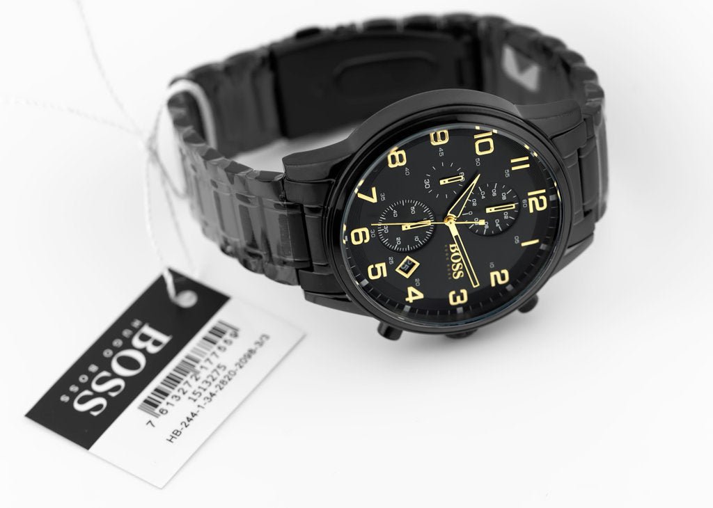  Shop Authentic Hugo Boss Aeroliner Black Dial Black Steel Strap Watch for Men - 1513275 - Luxxuri