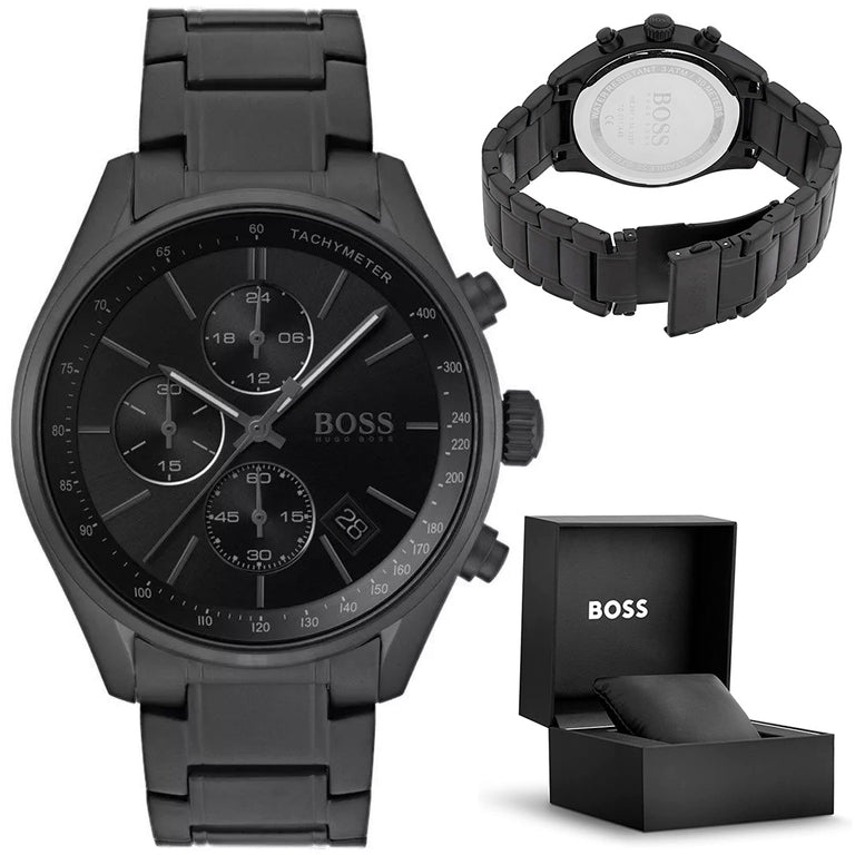  Shop Authentic Hugo Boss Grand Prix Black Dial Black Steel Strap Watch for Men - 1513676 - Luxxuri
