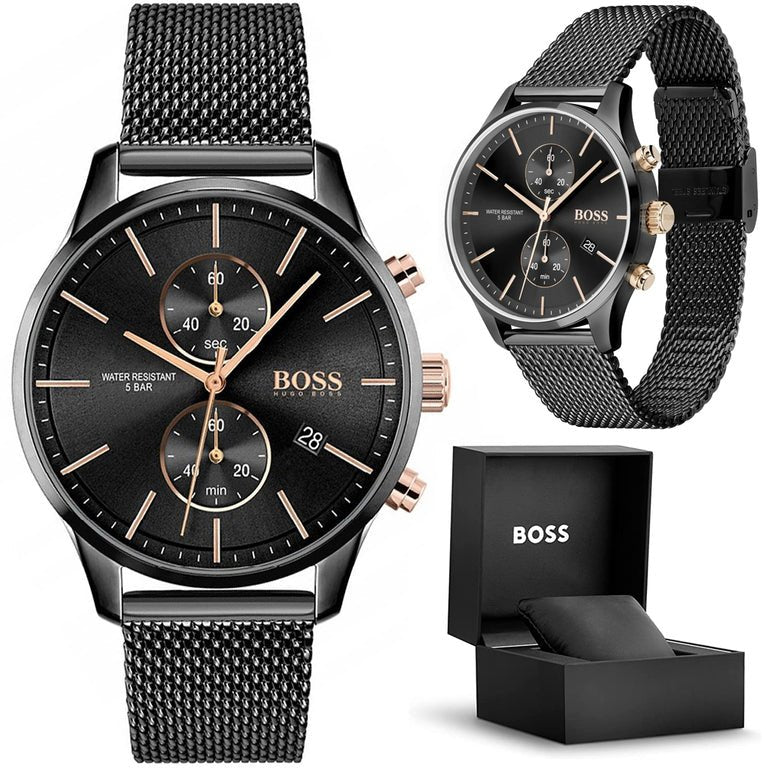 Shop Authentic Hugo Boss Associate Black Dial Black Mesh Bracelet Watch for Men - 1513811 - Luxxuri