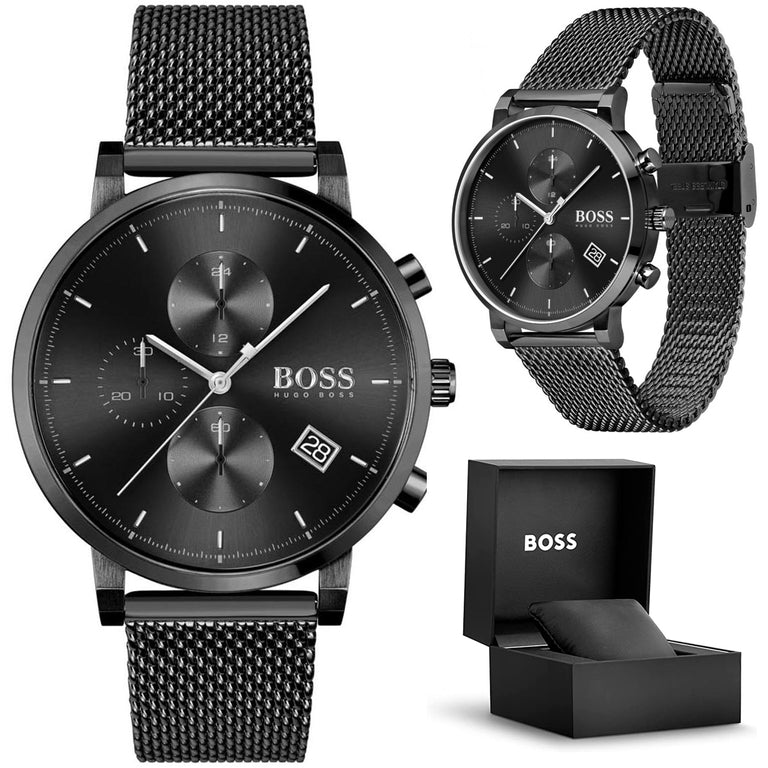  Shop Authentic Hugo Boss Integrity Black Dial Black Mesh Bracelet Watch for Men - 1513813 - Luxxuri