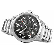  Shop Authentic Tommy Hilfiger Trent Chronograph Black Dial Silver Steel Strap Watch for Men - 1791054 - Luxxuri