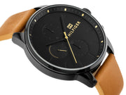  Shop Authentic Tommy Hilfiger James Quartz Black Dial Brown Leather Strap Watch For Men - 1791486 - Luxxuri