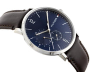  Shop Authentic Tommy Hilfiger Cooper Blue Dial Brown Leather Strap Watch for Men - 1791508 - Luxxuri
