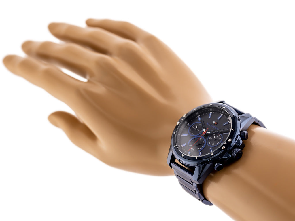  Shop Authentic Tommy Hilfiger Mason Blue Dial Blue Steel Strap Watch for Men - 1791789 - Luxxuri