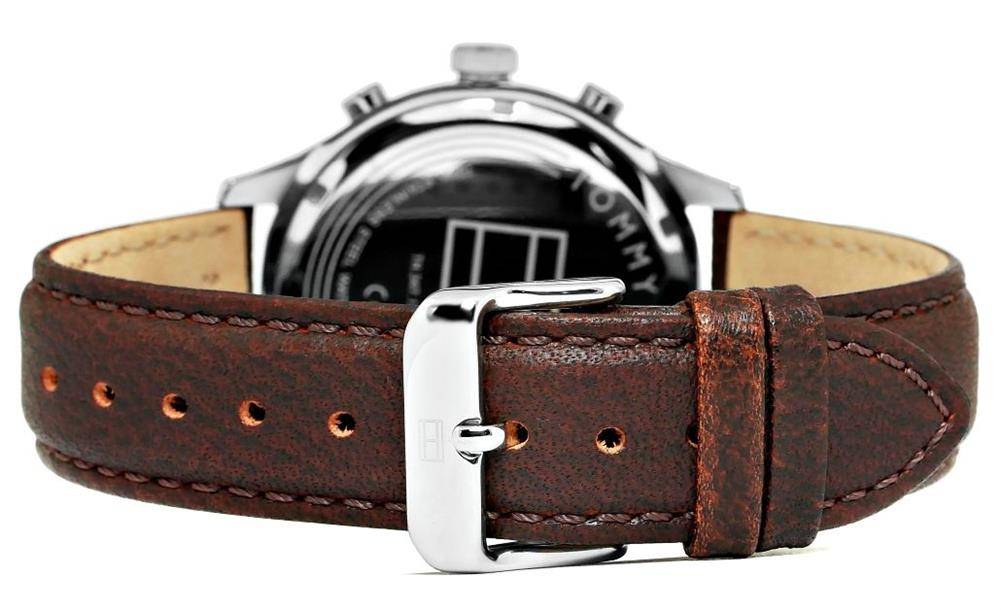  Shop Authentic Tommy Hilfiger Gavin Chronograph White Dial Brown Leather Strap Watch for Men - 1791467 - Luxxuri