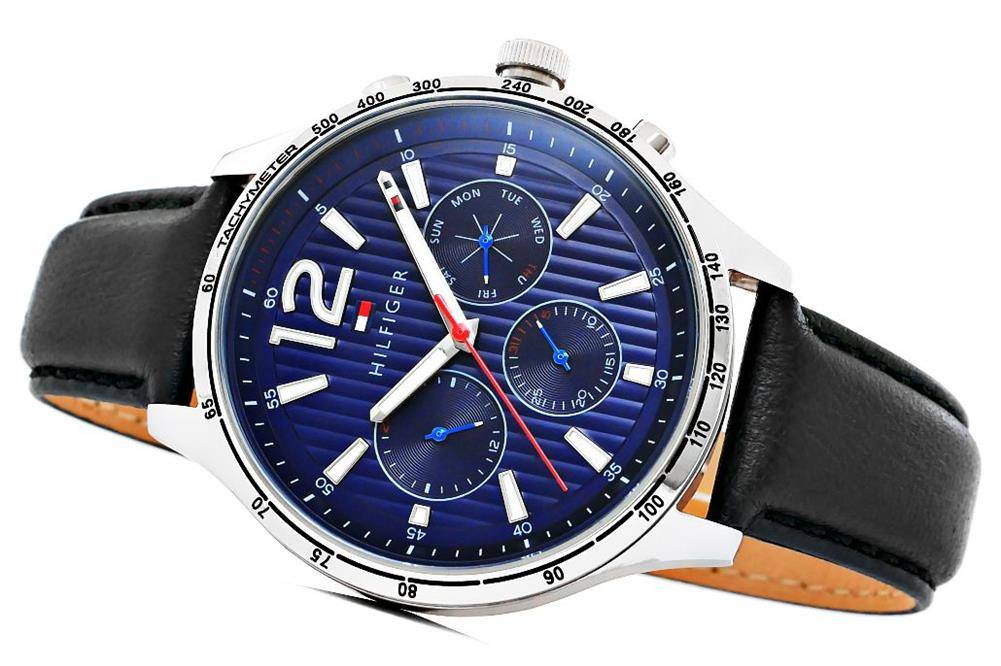  Shop Authentic Tommy Hilfiger Gavin Blue Dial Blue Leather Strap Watch for Men - 1791468 - Luxxuri