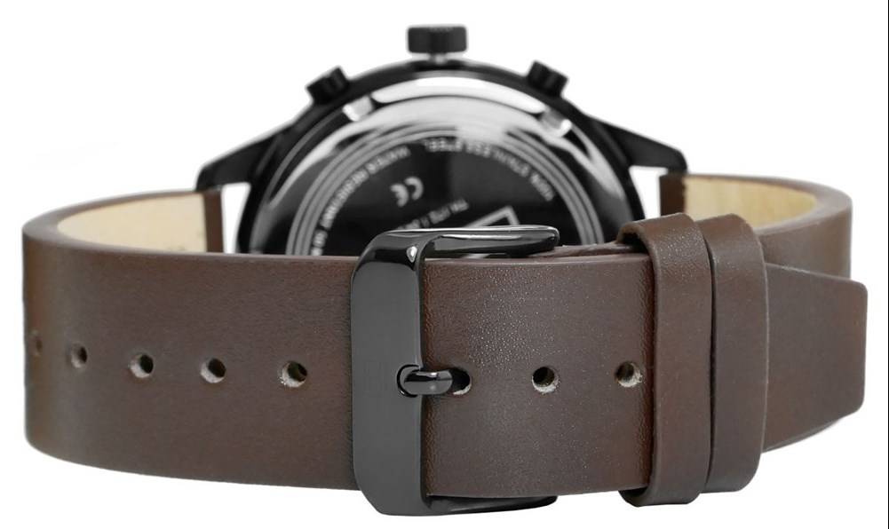  Shop Authentic Tommy Hilfiger Chase Quartz Black Dial Brown Leather Strap Watch for Men - 1791577 - Luxxuri
