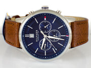  Shop Authentic Tommy Hilfiger Kyle Multifunction Blue Dial Brown Leather Strap Watch for Men - 1791629 - Luxxuri