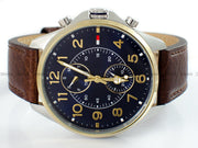  Shop Authentic Tommy Hilfiger Dean Multifunctional Blue Dial Brown Leather Strap Watch for Men - 1791275 - Luxxuri
