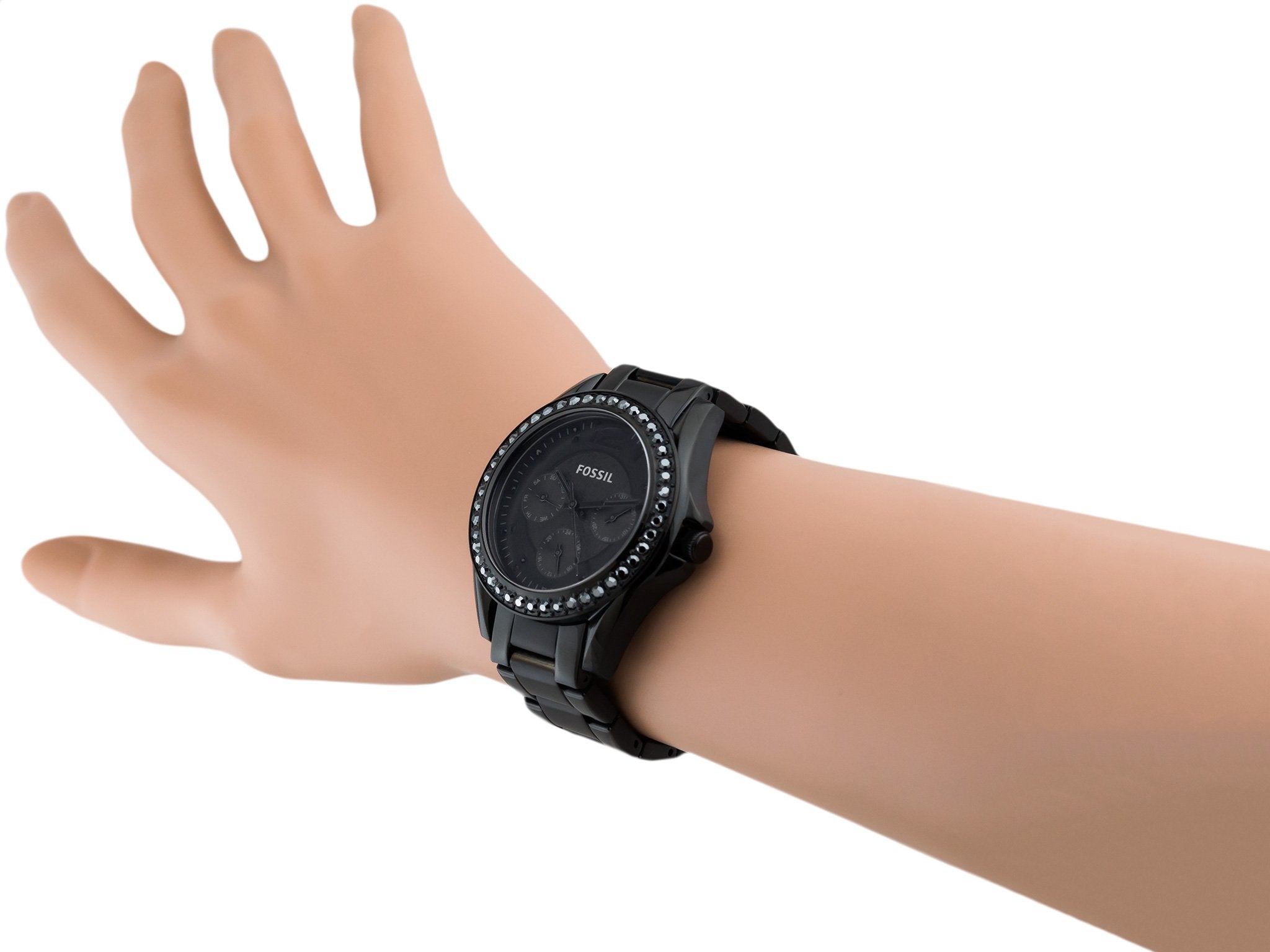  Shop Authentic Fossil Riley Multifunction Black Dial Black Steel Strap Watch for Women - ES4519 - Luxxuri