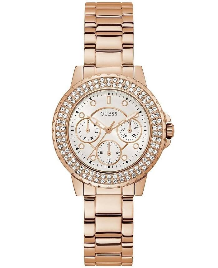  Shop Authentic Guess Crown Jewel Multifunction Diamonds White Dial Rose Gold Steel Strap Watch For Women - GW0410L3 - Luxxuri