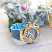  Shop Authentic Guess Fusion Chronograph Blue Dial Blue Leather Strap Watch For Women - GW0553L3 - Luxxuri