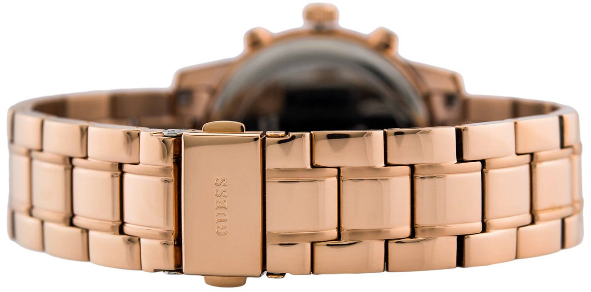  Shop Authentic Guess Mini Sunrise Chronograph Quartz Rose Gold Dial Rose Gold Steel Strap Watch For Women - W0448L3 - Luxxuri