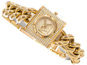  Shop Authentic Michael Kors Chain Lock Pave Gold Dial Gold Steel Strap Watch For Women - MK4711 - Luxxuri