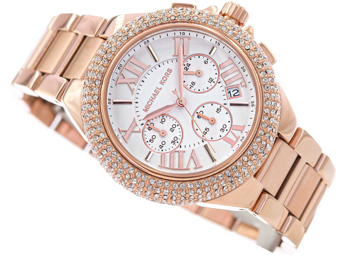  Shop Authentic Michael Kors Camille Chronograph White Dial Rose Gold Steel Strap Watch For Women - MK6995 - Luxxuri