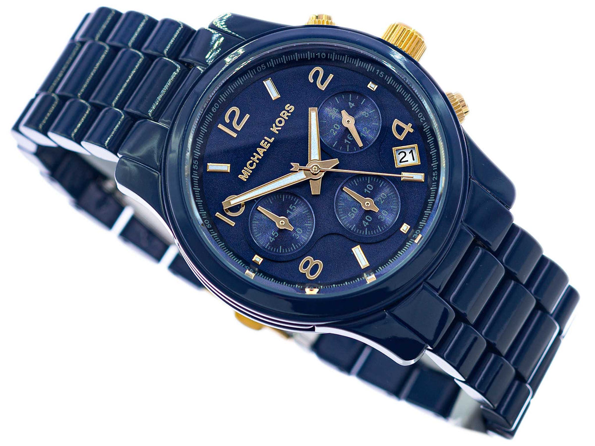  Shop Authentic Michael Kors Runway Analog Blue Dial Blue Steel Strap Watch for Women - MK7332 - Luxxuri