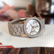  Shop Authentic Michael Kors Runway Chronograph Grey Dial Grey Silicone Strap Watch For Women - MK7386 - Luxxuri