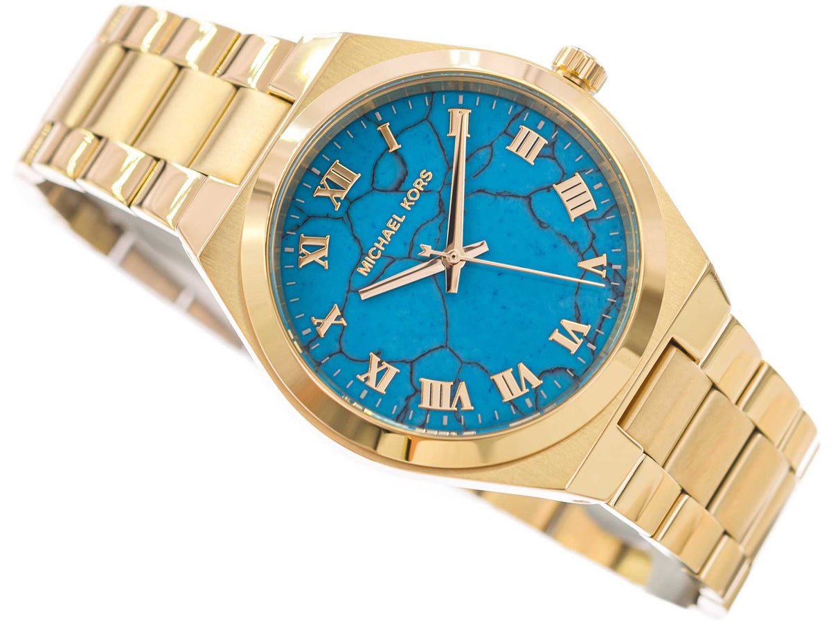  Shop Authentic Michael Kors Lennox Analog Blue Dial Gold Steel Strap Watch for Women - MK7460 - Luxxuri