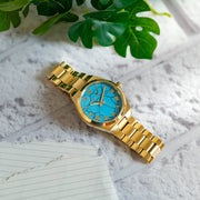  Shop Authentic Michael Kors Lennox Analog Blue Dial Gold Steel Strap Watch for Women - MK7460 - Luxxuri