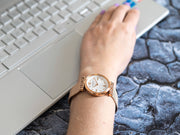 Shop Authentic Versace Meander White Dial Rose Gold Mesh Bracelet Watch for Women - VELW00620 - Luxxuri